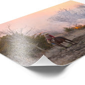 Kansas Rancher Watching a Controlled Prairie Burn Fotodruck (Ecke)