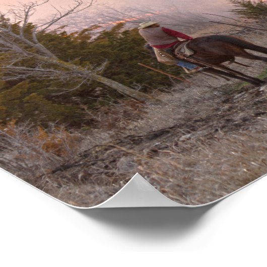 Kansas Rancher Watching a Controlled Prairie Burn Poster (Ecke)