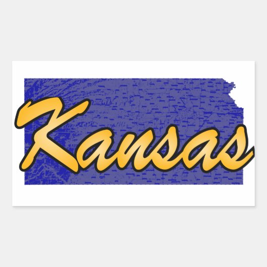 Kansas Rechteckiger Aufkleber (Vorderseite)