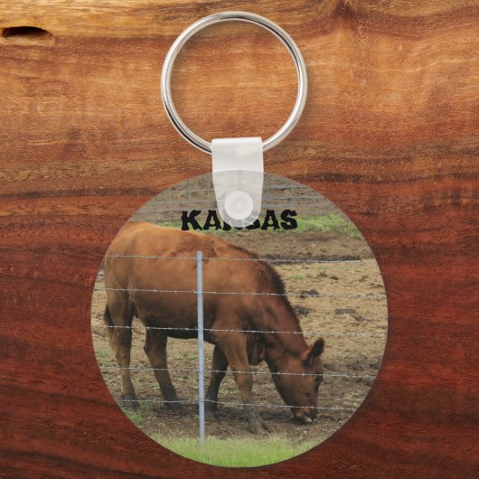 Kansas Red Angus Cow Schlüsselkette Schlüsselanhänger (Vorderseite)