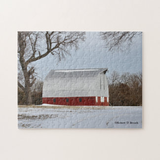 Kansas Red Barn and Snow Puzzle