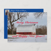 Kansas Red Barn Christmas Postkarte (Vorne/Hinten)