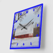 Kansas Red Barn Quadratische Wanduhr (Winkel)