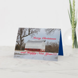 Kansas Red Barn Weihnachten Karte