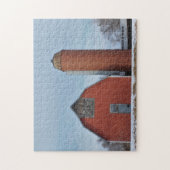 Kansas Red Country Barn mit Snow Jigsaw Puzzle (Vertikal)