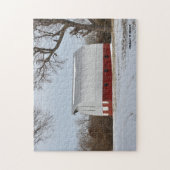 Kansas Red Country Barn mit Snow Jigsaw Puzzle (Vertikal)