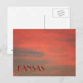 KANSAS Red Sky Postcard Postkarte (Vorne/Hinten)