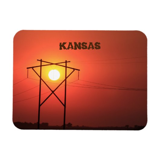 Kansas Red Sunset Magnet (Horizontal)