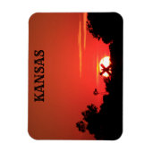 Kansas Red Sunset Windmill, Magnet (Vertikal)