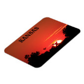 Kansas Red Sunset Windmill, Magnet (Linke Seite)