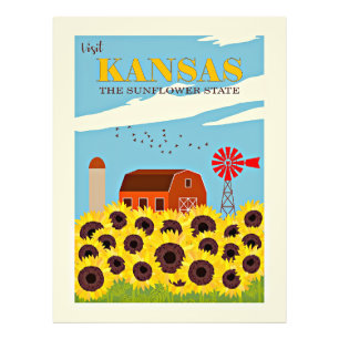 Kansas Reise in Vintage-Optik Fotodruck