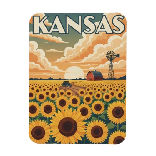 Kansas Reise Magnet (Vertikal)