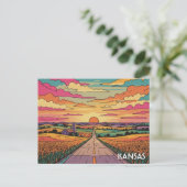 Kansas Reise Postkarte (Stehend Vorderseite)