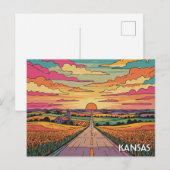 Kansas Reise Postkarte (Vorne/Hinten)