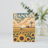 Kansas Reise Postkarte (Stehend Vorderseite)