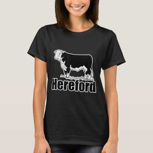 Kansas Rind Farming Beef Hereford Cow Pictu T-Shirt (Vorderseite)