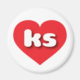 Kansas rotes Herz - I Liebe Magnet