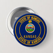 Kansas Round Emblem Button (Vorne & Hinten)