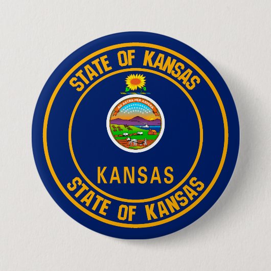 Kansas Round Emblem Button (Vorderseite)