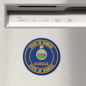 Kansas Round Emblem Magnet (In Situ (Geschirrspüler))