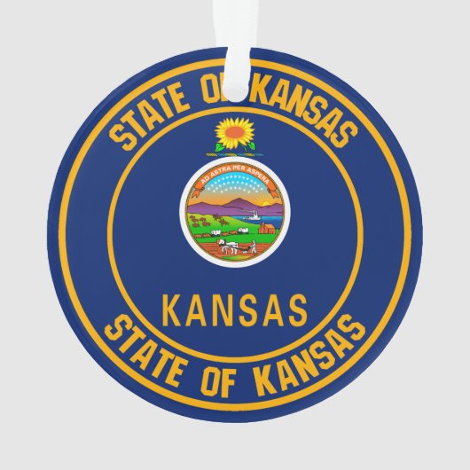 Kansas Round Emblem Ornament (Rückseite)