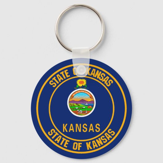 Kansas Round Emblem Schlüsselanhänger (Vorderseite)