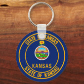 Kansas Round Emblem Schlüsselanhänger (Vorderseite)