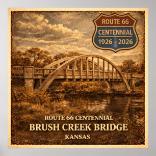 Kansas Route 66 Brush Creek Brücke Poster