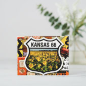 Kansas Route 66 Postkarte (Stehend Vorderseite)