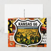 Kansas Route 66 Postkarte (Vorne/Hinten)