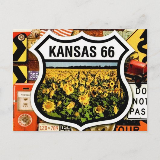 Kansas Route 66 Postkarte (Vorderseite)