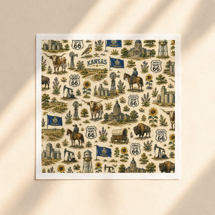 Kansas Route 66 Table Prairie Serviette