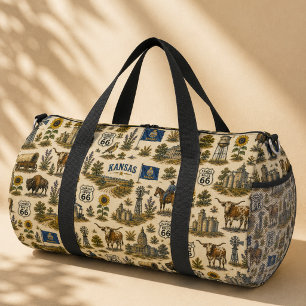 Kansas Route 66 Wochenend-Prärie Duffle Bag