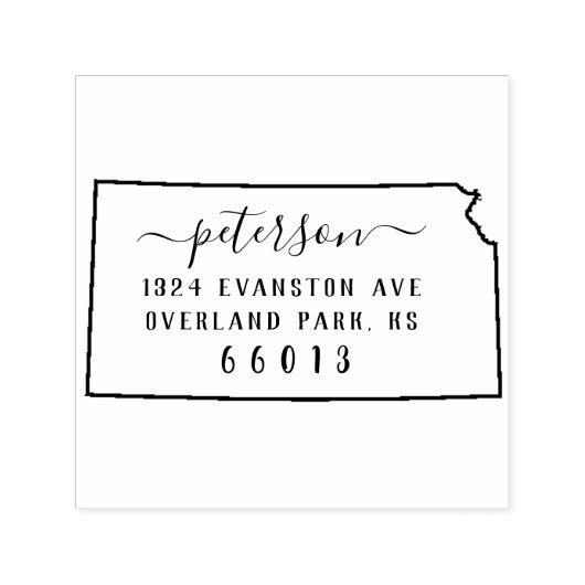 Kansas Rücksendeadresse Briefmarke Selbstfarbig Permastempel (Design)