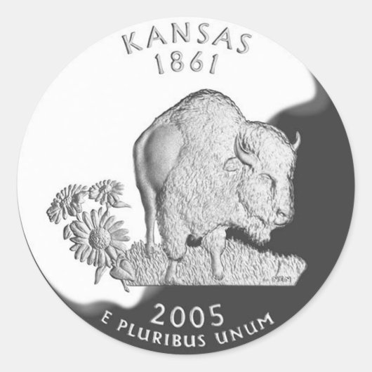 Kansas Runder Aufkleber (Vorderseite)