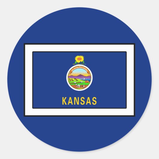 Kansas Runder Aufkleber (Vorderseite)