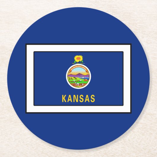 Kansas Runder Pappuntersetzer (Vorderseite)