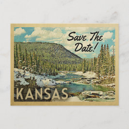 Kansas Save the Date Mountains River Snow Ankündigungspostkarte