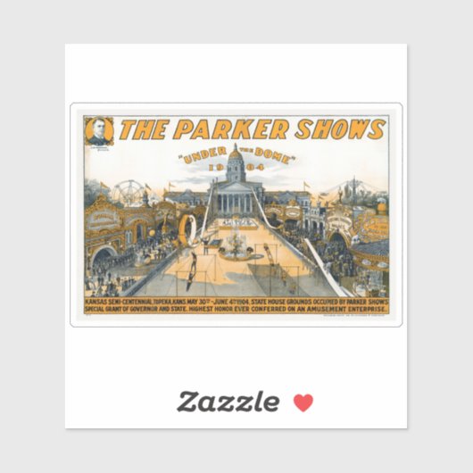 Kansas Semi-Centennial Staat House Grounds. Aufkleber (Blatt)