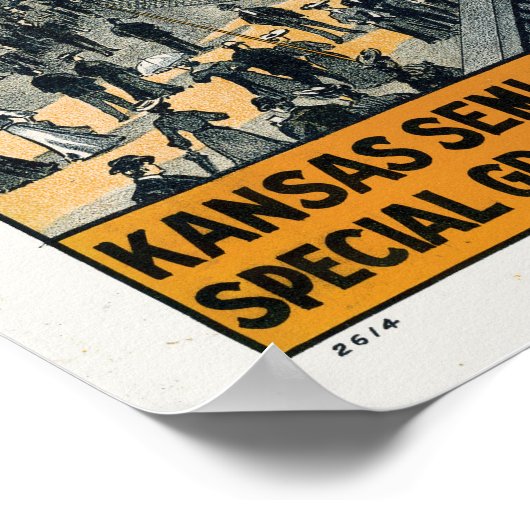 Kansas Semi-Centennial Staat House Grounds. Poster (Ecke)