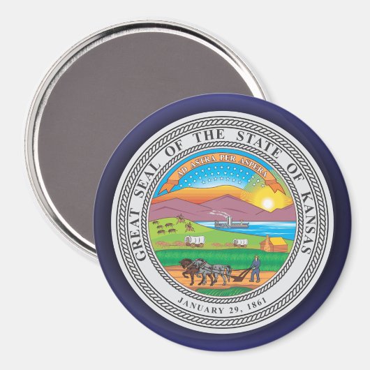 Kansas Siegel Magnet (Vorderseite/Rückseite)