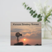 Kansas Smokey Sunset Postkarte (Stehend Vorderseite)