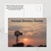 Kansas Smokey Sunset Postkarte (Vorne/Hinten)
