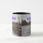 Kansas Snowy Fence Landscape Coffee Tasse (Zentrum)