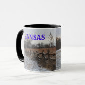 Kansas Snowy Fence Landscape Coffee Tasse (Vorderseite Links)