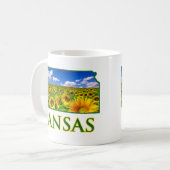 Kansas-Sonnenblume-Himmel Kaffeetasse (Vorderseite Links)