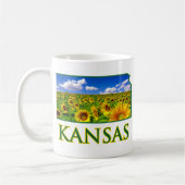 Kansas-Sonnenblume-Himmel Kaffeetasse (Links)