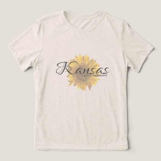 Kansas-Sonnenblume Tri-Blend Shirt (Design Vorderseite)