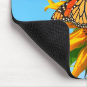 Kansas Sonnenblume und Monarchschmetterling, Mouse Mousepad (Ecke)