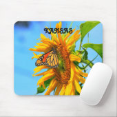 Kansas Sonnenblume und Monarchschmetterling, Mouse Mousepad (Mit Mouse)